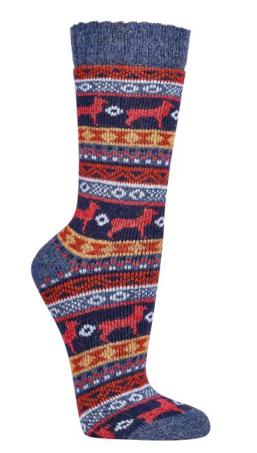 2 Paar TippTexx 24 Hygge Norweger-Socken "Peru" mit Merino- & Alpakawolle