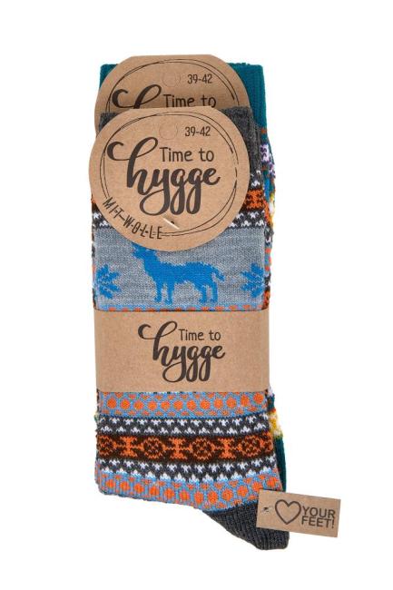 2 Paar TippTexx 24 Hygge Socken mit Wolle Unisex