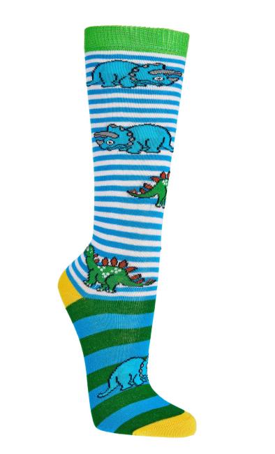 6 Paar TippTexx 24 Kinder Kniestrümpfe Dino