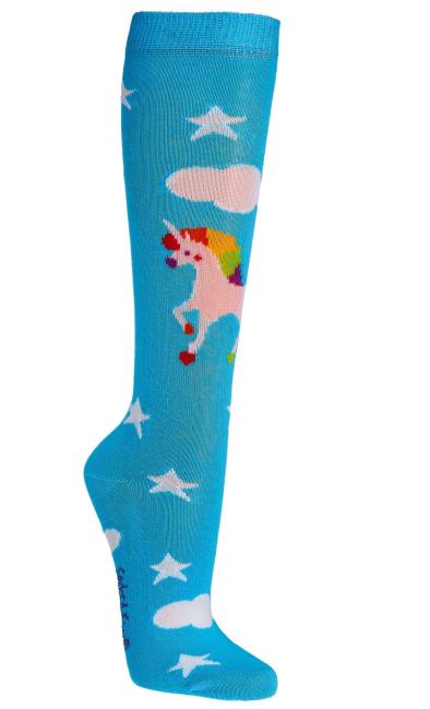 6 Paar TippTexx 24 Kinder Kniestrümpfe Einhorn