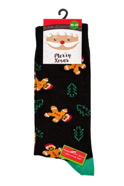 2 Paar TippTexx 24 festliche Weihnachts-Socken "Ho Ho Ho"