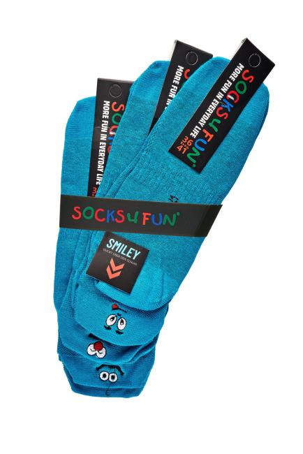 3 Paar TippTexx 24 Sneakersocken mit Smiley Fersen-Stick