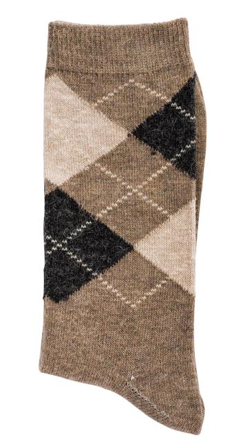 6 Paar TippTexx 24 warme Alpaka-Socken im Karo-Design