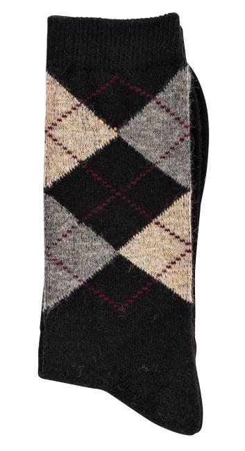 6 Paar TippTexx 24 warme Alpaka-Socken im Karo-Design