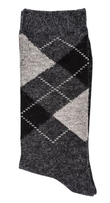 6 Paar TippTexx 24 warme Alpaka-Socken im Karo-Design